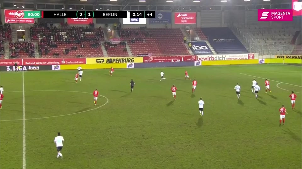 GER D3 Hallescher FC Vs BFC Viktoria 1889 91 phút Michael EberweinVào, ghi bàn 3:1