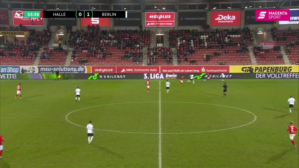 GER D3 Hallescher FC Vs BFC Viktoria 1889 34 phút Vào, ghi bàn 1:1