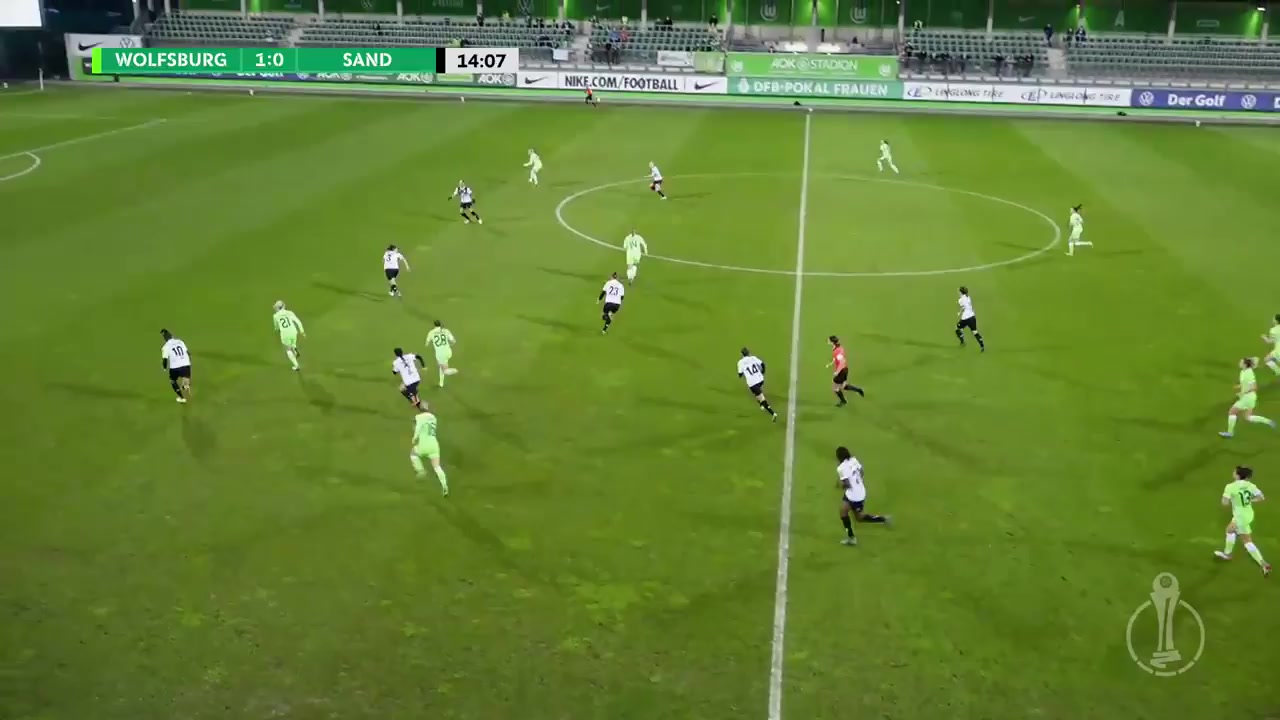 GERWC VfL Wolfsburg (w) Vs SC Sand (w) Rauch Goal in 15 min, Score 2:0