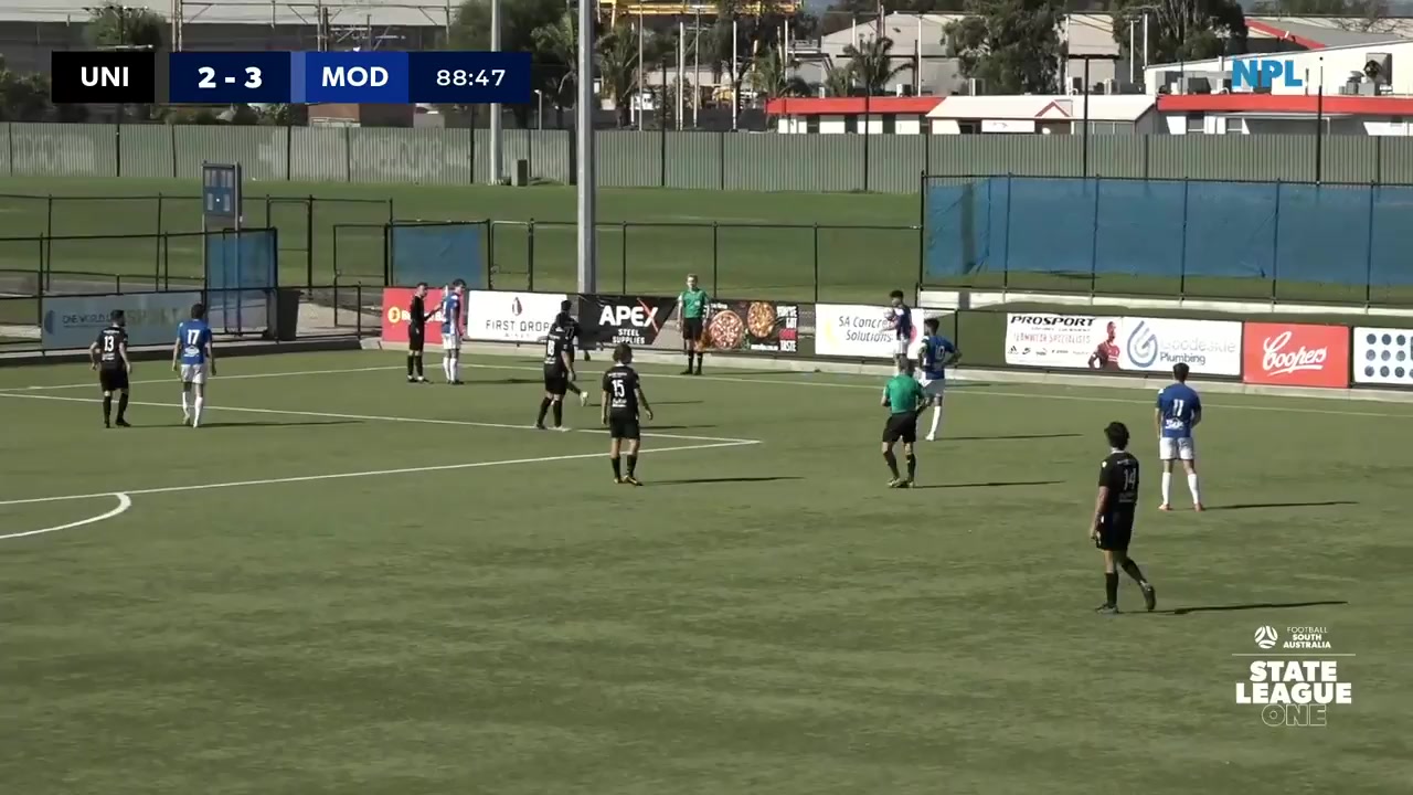 FFSA PL Adelaide University SC Vs Modbury Jets  Goal in 90 min, Score 2:4