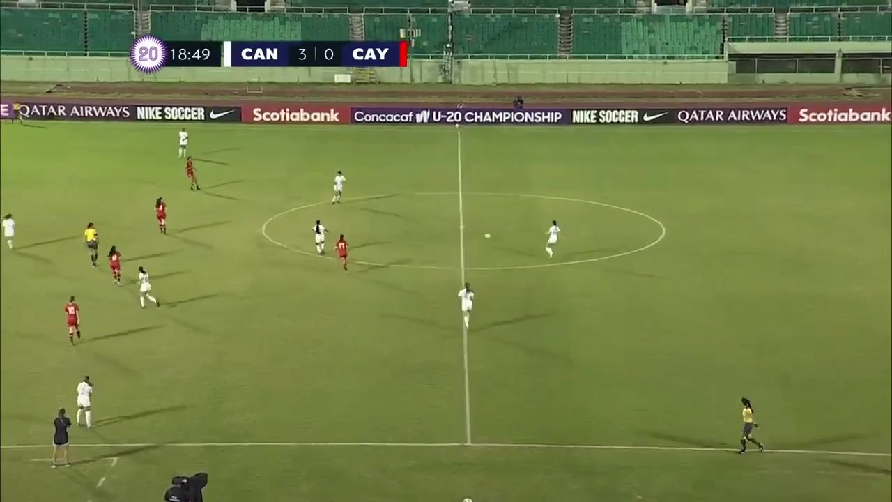 CNCF WU20 Canada (w) U20 Vs Cayman Islands (w) (U20)  Goal in 19 min, Score 4:0