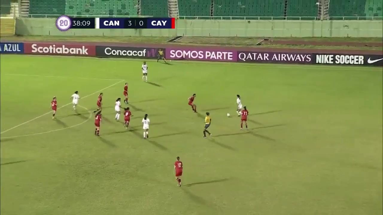 CNCF WU20 Canada (w) U20 Vs Cayman Islands (w) (U20)  Goal in 38 min, Score 4:0