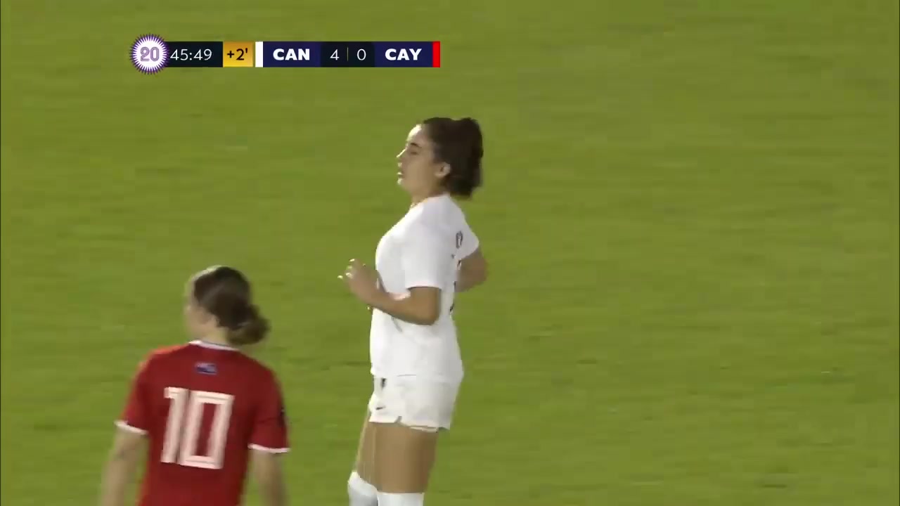 CNCF WU20 Canada (w) U20 Vs Cayman Islands (w) (U20)  Goal in 45+ min, Score 5:0