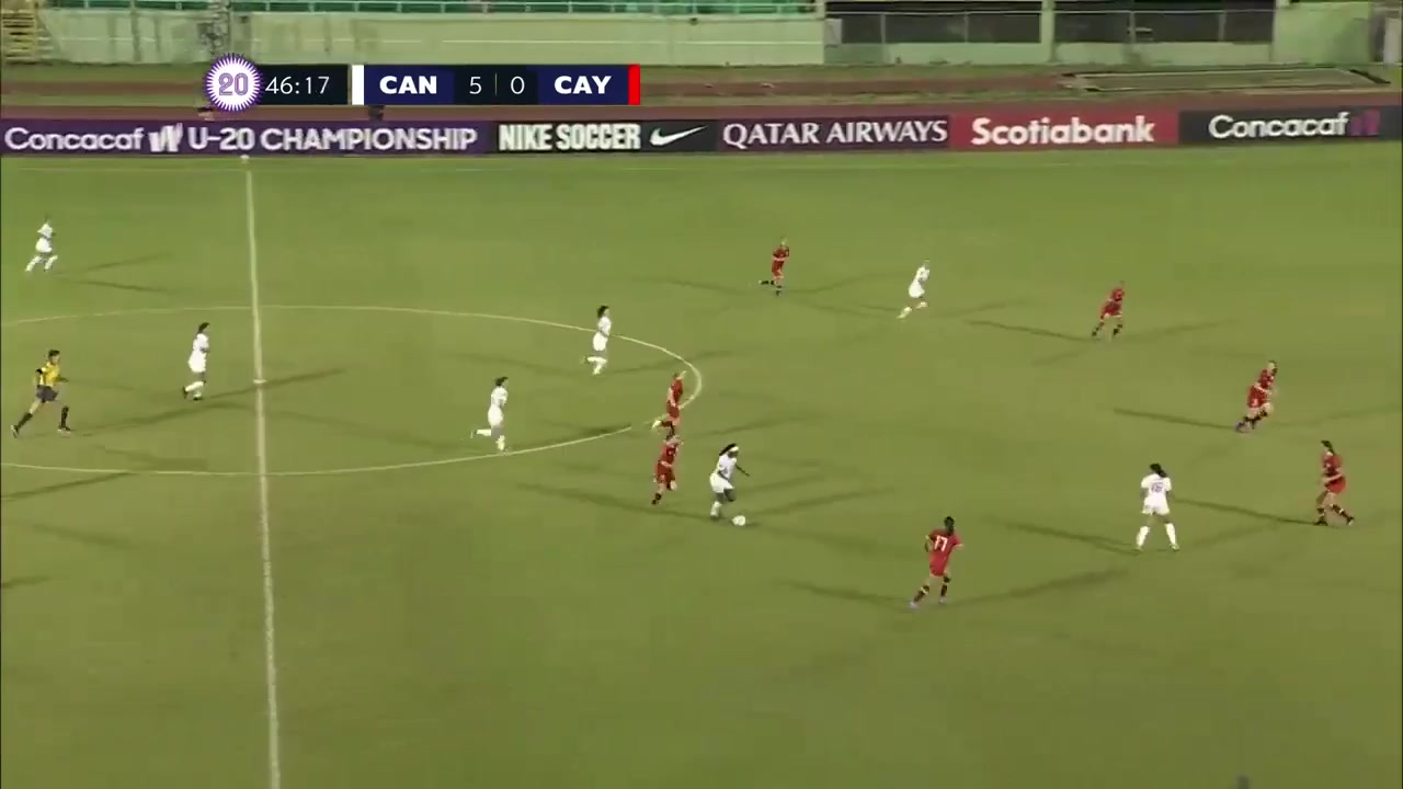 CNCF WU20 Canada (w) U20 Vs Cayman Islands (w) (U20)  Goal in 48 min, Score 6:0