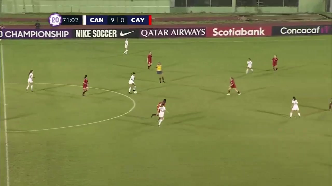 CNCF WU20 Canada (w) U20 Vs Cayman Islands (w) (U20)  Goal in 72 min, Score 10:0