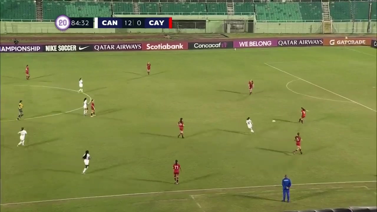 CNCF WU20 Canada (w) U20 Vs Cayman Islands (w) (U20)  Goal in 85 min, Score 13:0