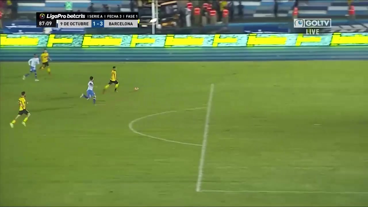 ECU D1 9 de Octubre Vs Barcelona SC(ECU)  Goal in 87 min, Score 1:4