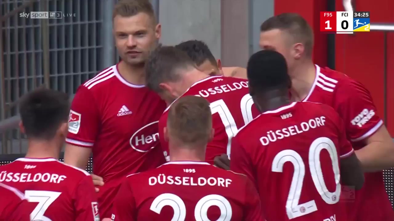 GER D2 Fortuna Dusseldorf Vs Ingolstadt Matthias Zimmermann Goal in 34 min, Score 2:0