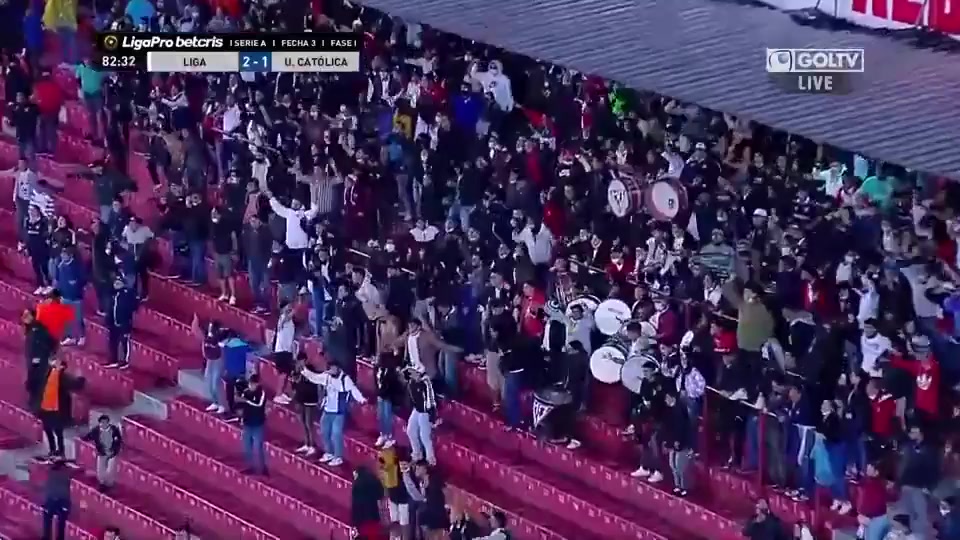 ECU D1 Liga Dep. Universitaria Quito Vs Universidad Catolica  Goal in 83 min, Score 2:1