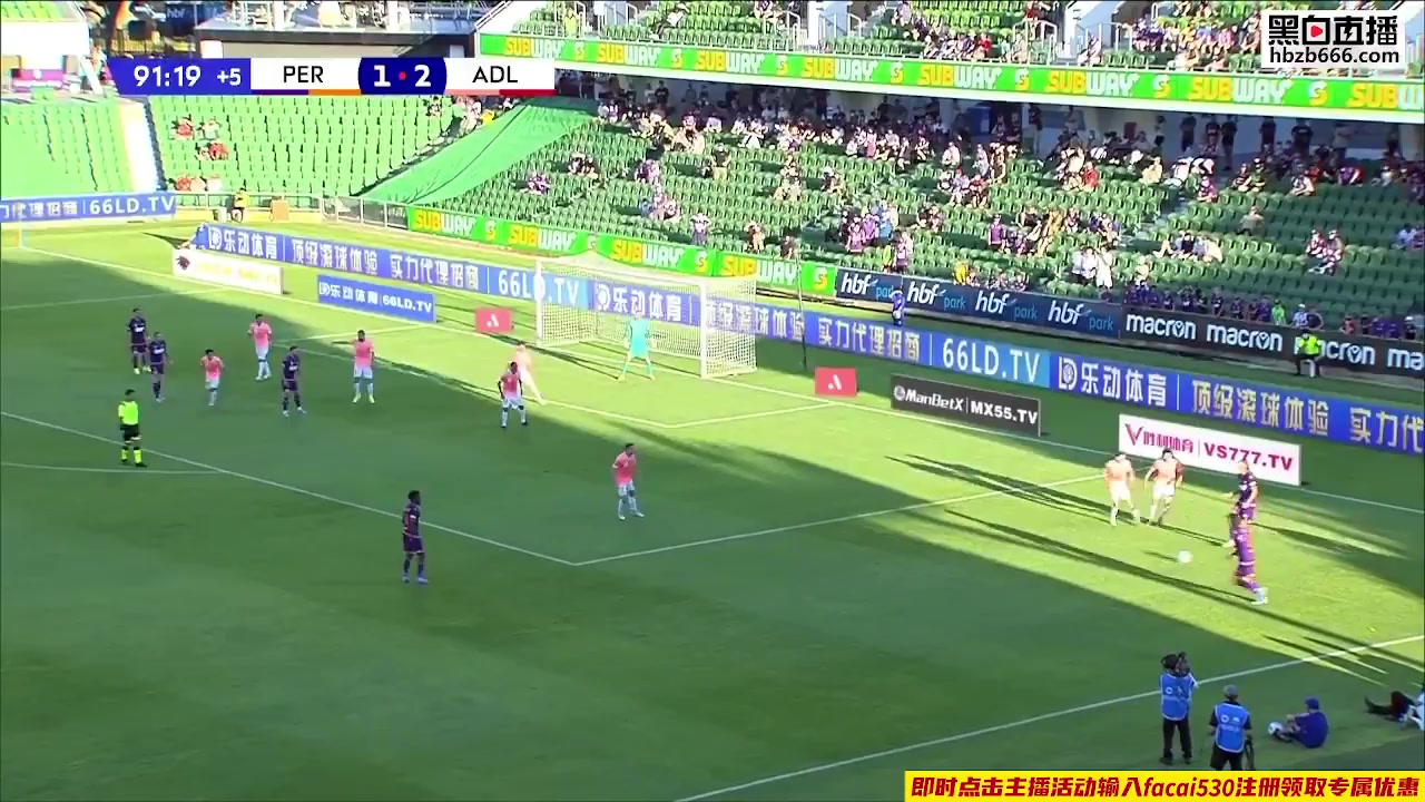 AUS D1 Perth Glory Vs Adelaide United Bruno Fornaroli Goal in 90 min, Score 1:2