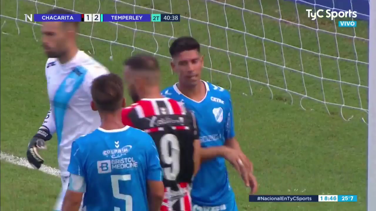 ARG D2 Chacarita juniors Vs Temperley  Goal in 87 min, Score 2:2