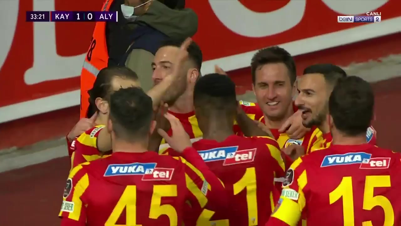 TUR D1 Kayserispor Vs Alanyaspor  Goal in 33 min, Score 1:0