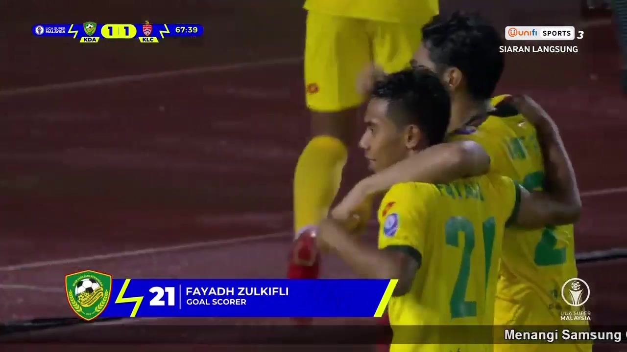 MAS SL Kedah Vs Kuala Lumpur  Goal in 68 min, Score 2:1