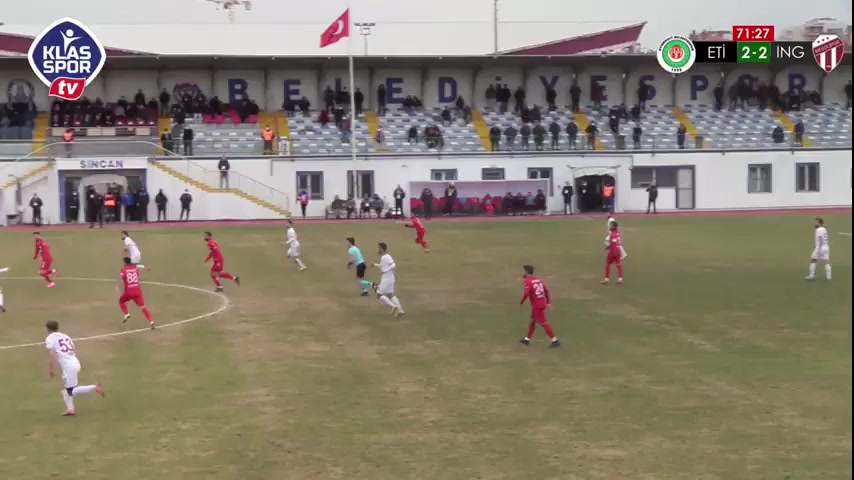 TUR D3 Etimesgut Belediye Spor Vs Inegolspor  Goal in 72 min, Score 2:3