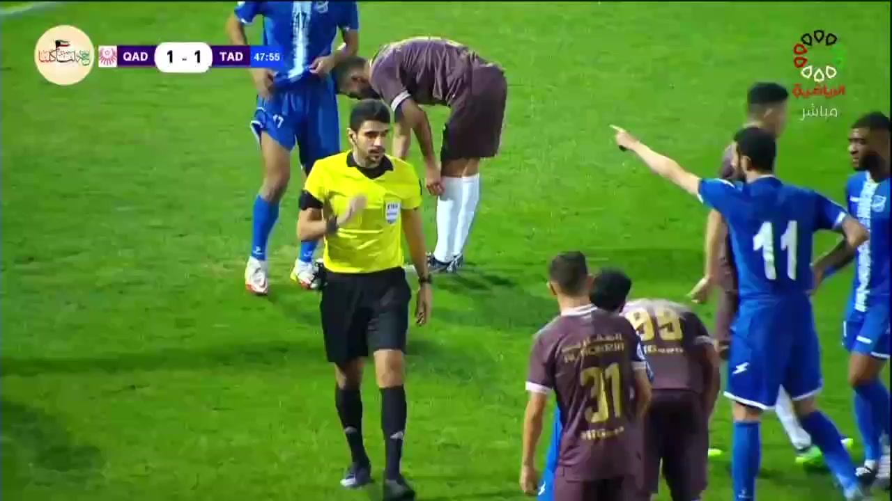 KUW D1 Al-Ttadamon(KUW) Vs Al-Qadsia SC Ahmed Al Dhefiri Goal in 45+ min, Score 1:2