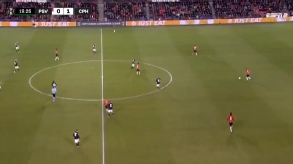 UEFA ECL PSV Eindhoven Vs FC Copenhagen  Goal in 21 min, Score 1:2