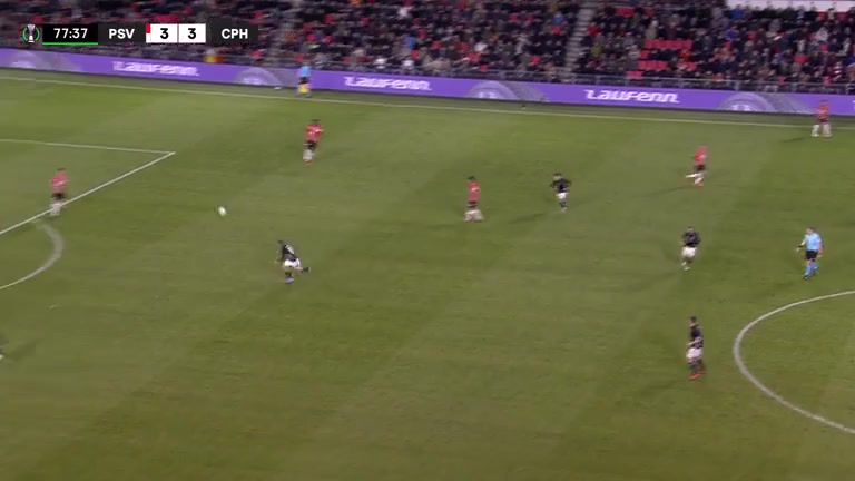 UEFA ECL PSV Eindhoven Vs FC Copenhagen  Goal in 78 min, Score 3:4