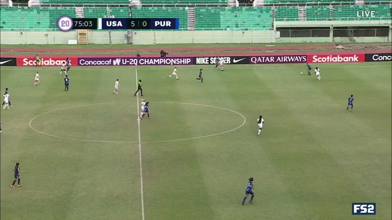 CNCF WU20 USA (w) U20 Vs Puerto Rico (w) U20  Goal in 76 min, Score 6:0