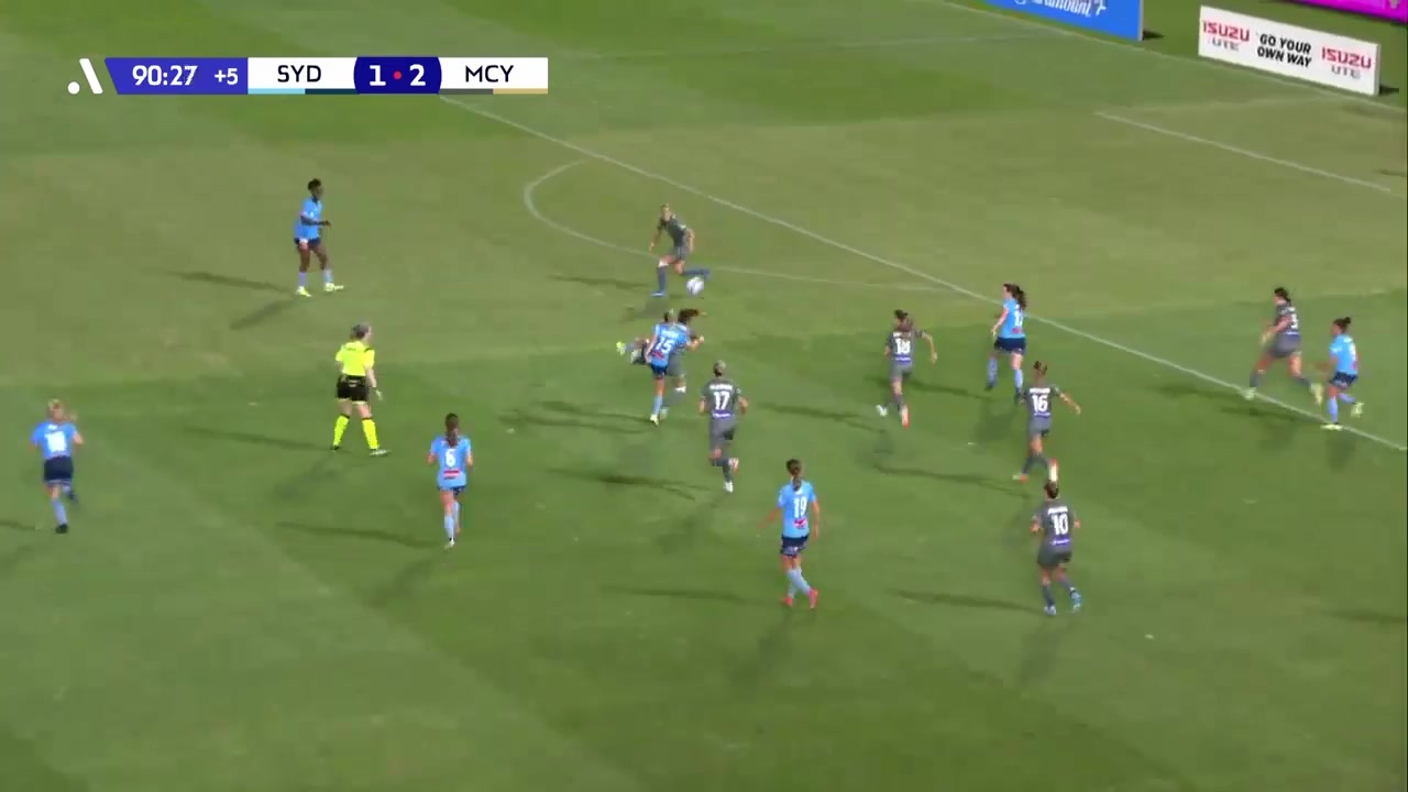 AUS WAL Sydney FC (w) Vs Melbourne City (w) Rojas Goal in 91 min, Score 2:2