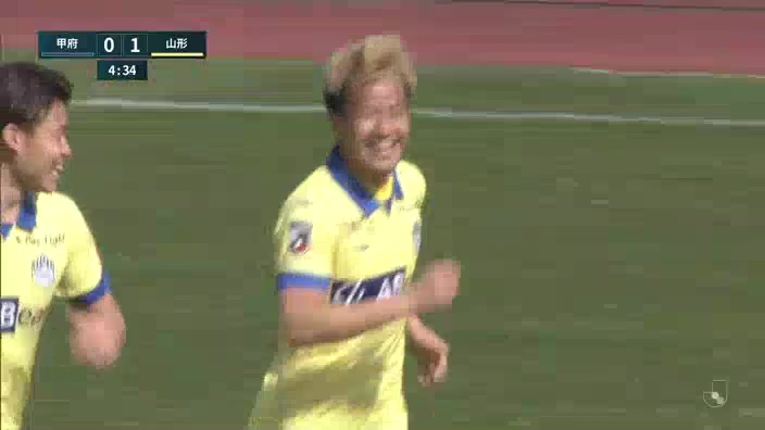 日职乙 甲府风林 Vs 山形山神 4分藤本佳希进球,比分0:1