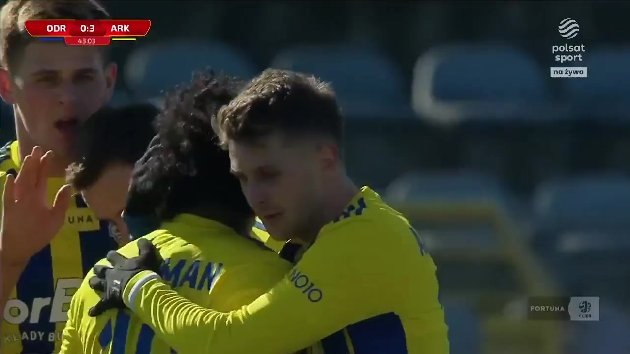 POL D1 Odra Opole Vs Arka Gdynia Adamczyk Goal in 44 min, Score 0:3
