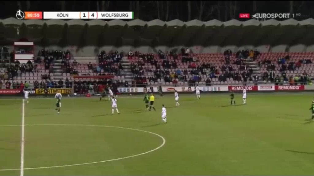 GER WD1 Koln (w) Vs VfL Wolfsburg (w) Roord Goal in 92 min, Score 1:5