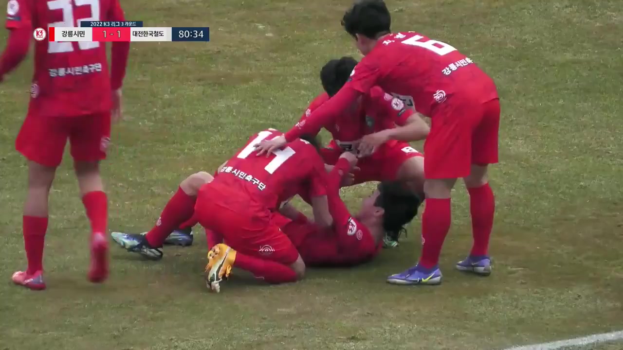 KCL Gangneung City Vs Daejeon Korail  Goal in 81 min, Score 1:1
