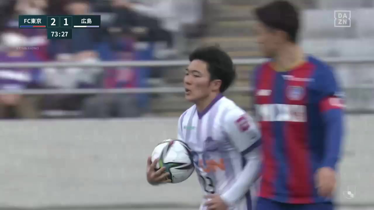 JPN D1 FC Tokyo Vs Hiroshima Sanfrecce Shun Ayukawa Goal in 74 min, Score 2:1