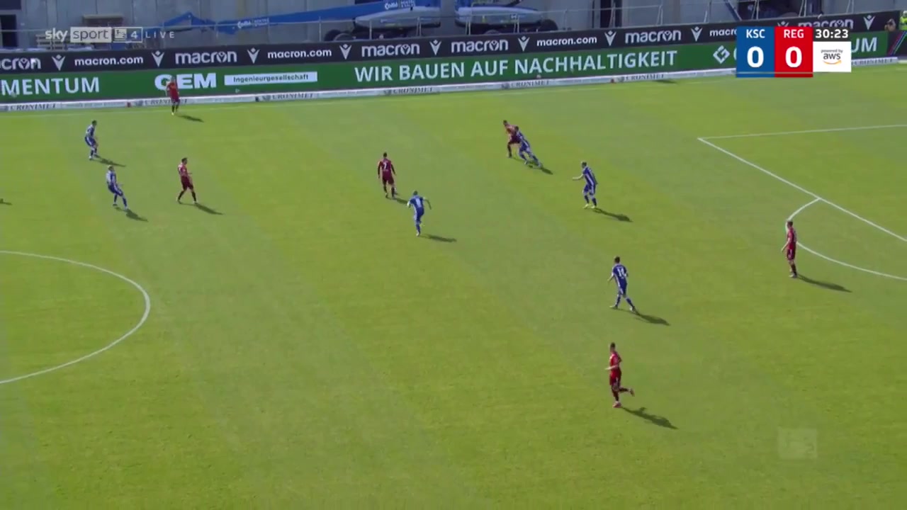 GER D2 Karlsruher SC Vs Jahn Regensburg Jan-Niklas Beste Goal in 30 min, Score 0:1