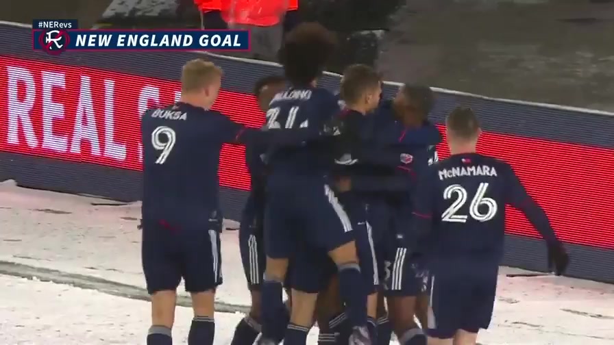 MLS New England Revolution Vs Real Salt Lake Ema Boateng Goal in 45+ min, Score 1:0