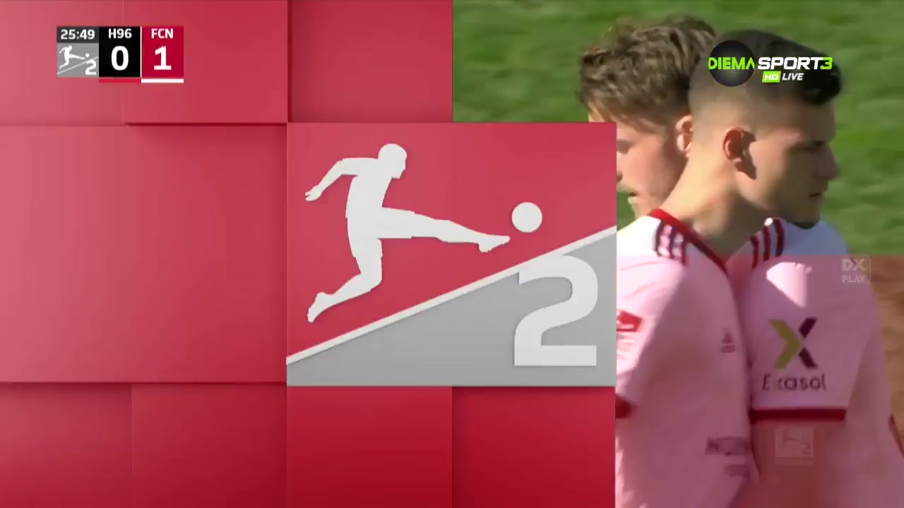 GER D2 Hannover 96 Vs Nurnberg Lukas Schleimer Goal in 25 min, Score 0:1