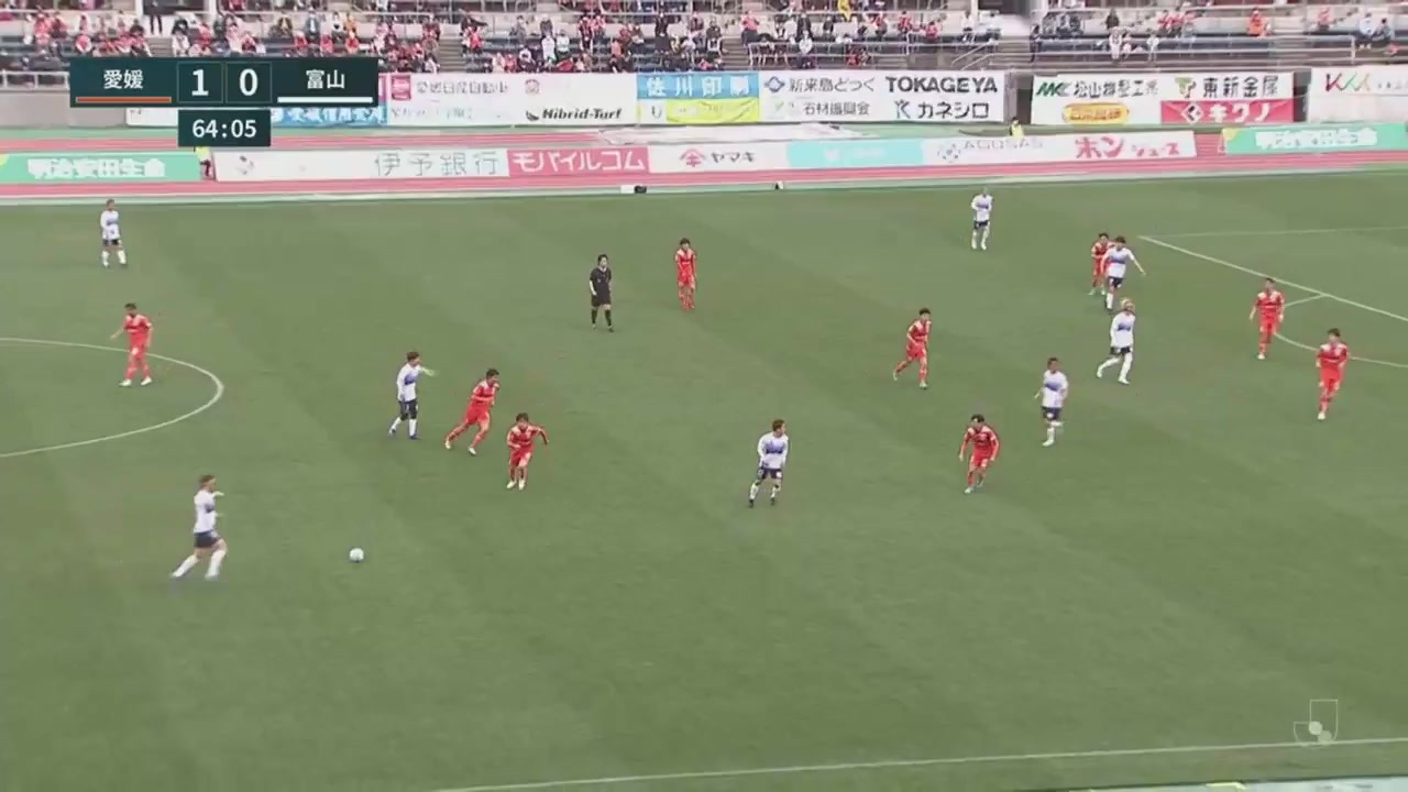 日丙 FC愛媛 Vs 富山勝利 66分進球,比分1:1