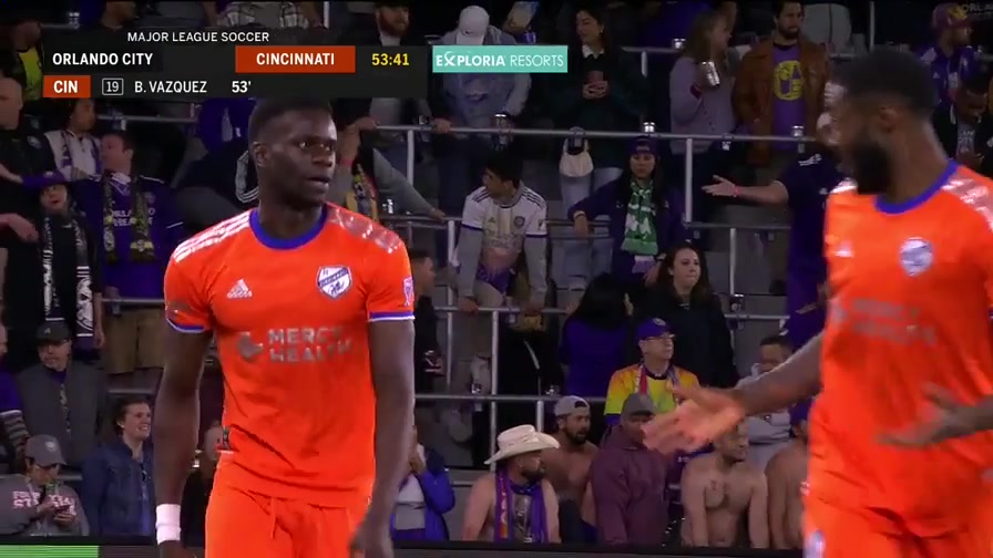 MLS Orlando City Vs FC Cincinnati 54 ทำประตู Brandon Vazquez ประตู, ทำคะแนน 1:2