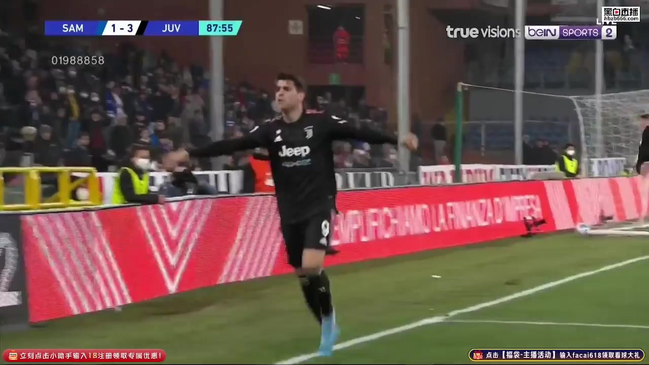 Serie A Sampdoria Vs Juventus 88 phút Alvaro MorataVào, ghi bàn 1:3