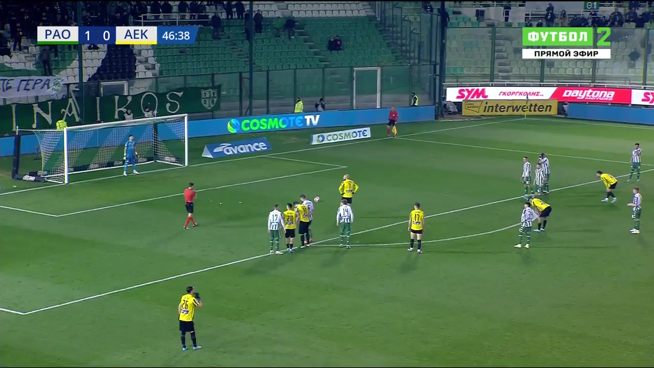 GRE D1 Panathinaikos Vs AEK Athens  Goal in 45+ min, Score 1:1