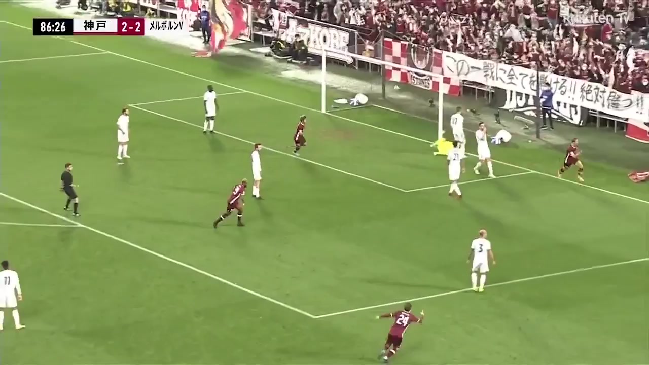 AFC CL Vissel Kobe Vs Melbourne Victory Yuya Osako Goal in 87 min, Score 3:2