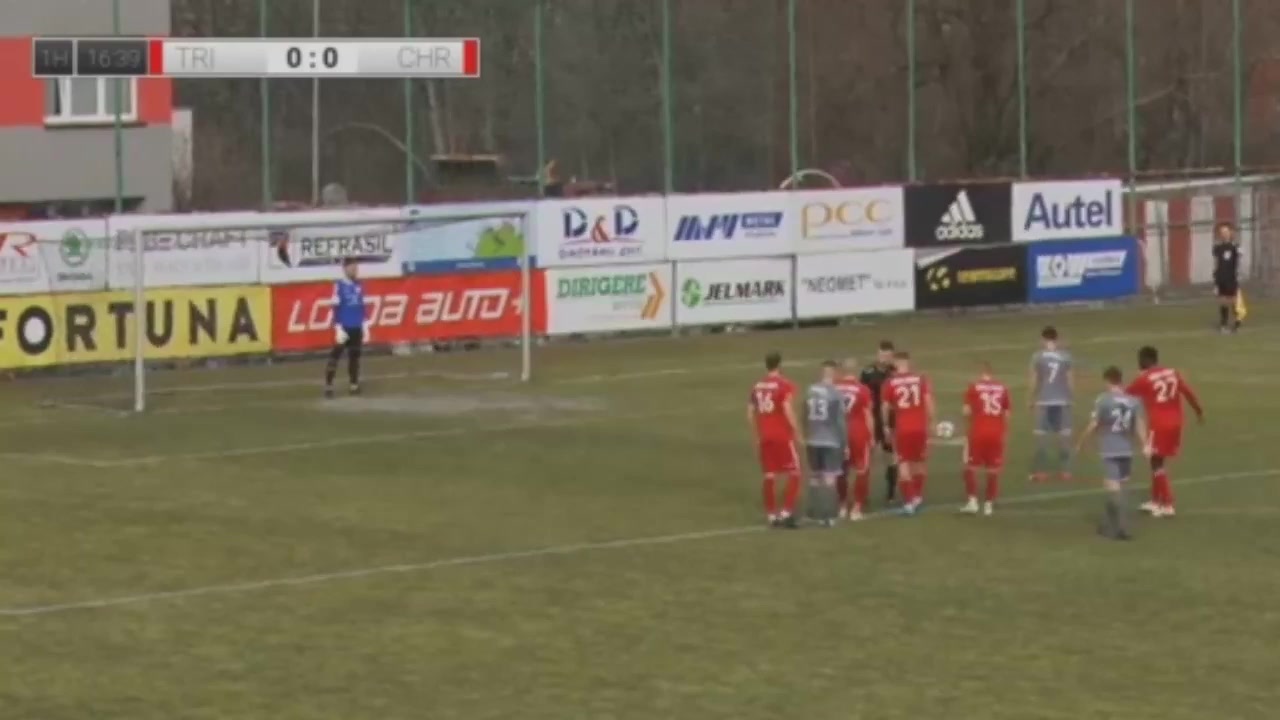 CZE D2 Trinec Vs Chrudim 17 phút Vào, ghi bàn 0:1