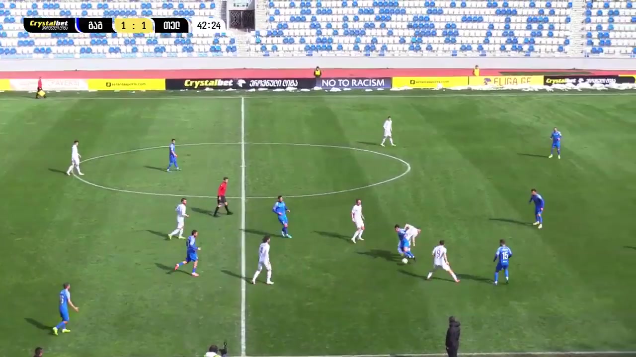 GEO D1 Gagra Tbilisi Vs FC Telavi Kvernadze G. (助攻:Tevzadze Z.) Goal in 43 min, Score 1:2