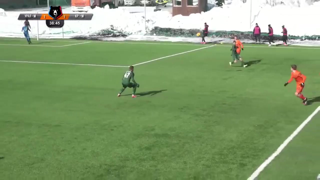 RUS YthC FK Ural Youth Vs FK Krasnodar Youth Azarenko Goal in 39 min, Score 1:2