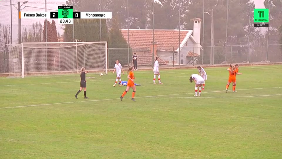 EU-WU17 Netherlands (w) U17 Vs Montenegro  (w)U17 Huizenga Goal in 23 min, Score 3:0