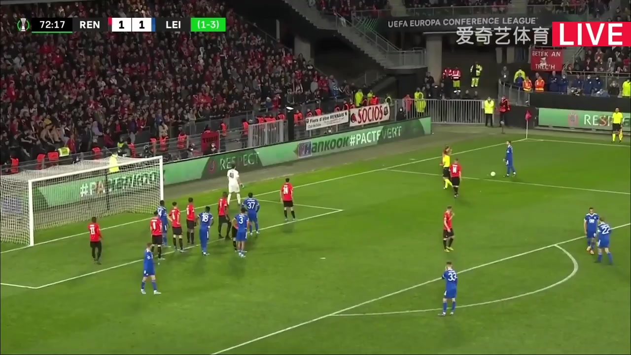 UEFA ECL Rennes Vs Leicester City Sehrou Guirassy Goal in 74 min, Score 1:2