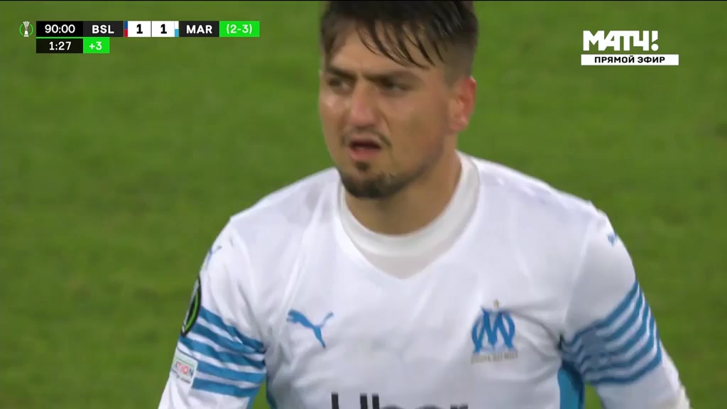 UEFA ECL Basel Vs Marseille 93 phút Valentin RongierVào, ghi bàn 1:2