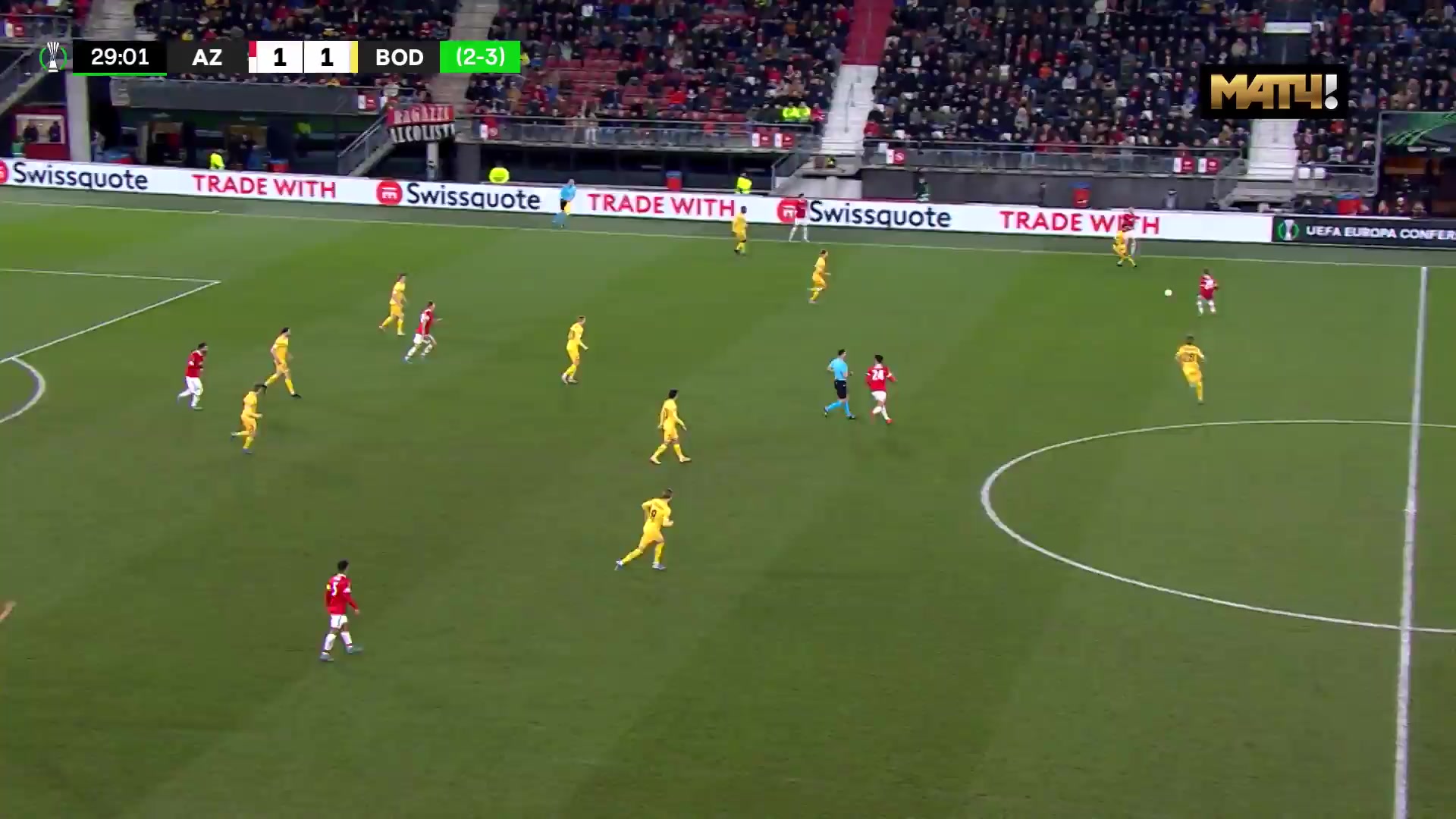 UEFA ECL AZ Alkmaar Vs Bodo Glimt 30 phút Evangelos PavlidisVào, ghi bàn 2:1