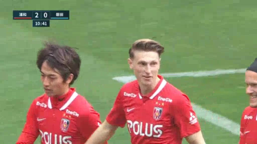 JPN D1 Urawa Red Diamonds Vs Jubilo Iwata Kasper Junker Goal in 10 min, Score 2:0