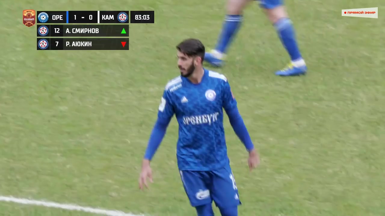 RUS D1 Gazovik Orenburg Vs KAMAZ Naberezhnye Chelny Joel Fameyeh Goal in 84 min, Score 2:0