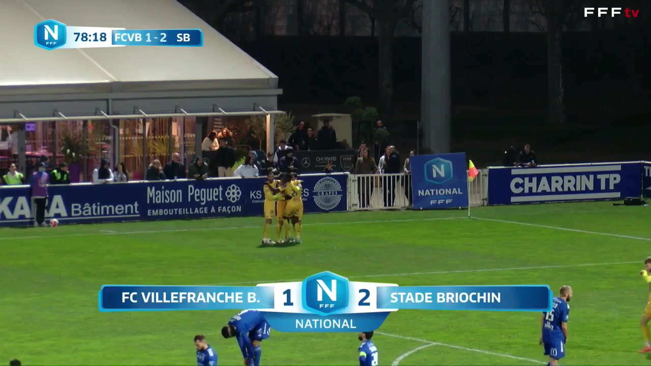 FRA D3 Villefranche Vs Stade Briochin  Goal in 80 min, Score 1:3