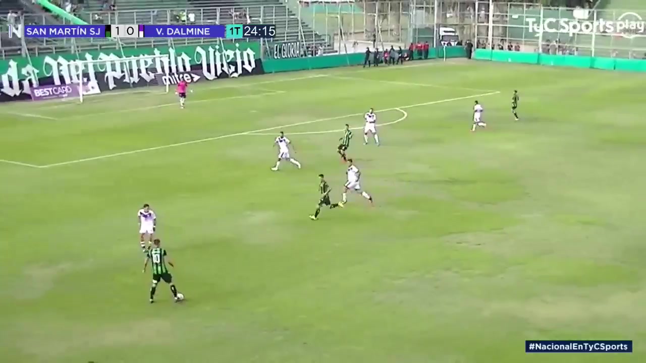 ARG D2 San Martin San Juan Vs Villa Dalmine Sebasti&#225;n Penco Goal in 24 min, Score 2:0