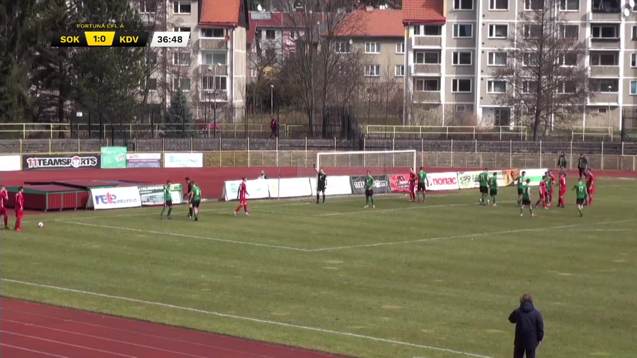 CZE CFL FK Banik Sokolov Vs FK Kraluv Dvur Osvald Goal in 37 min, Score 1:1