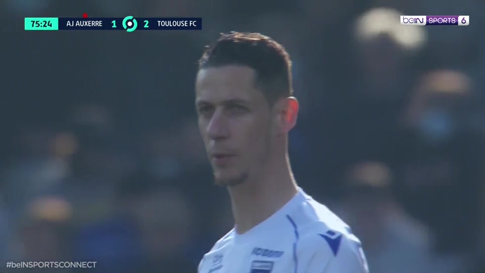 FRA D2 AJ Auxerre Vs Toulouse  Goal in 77 min, Score 1:2