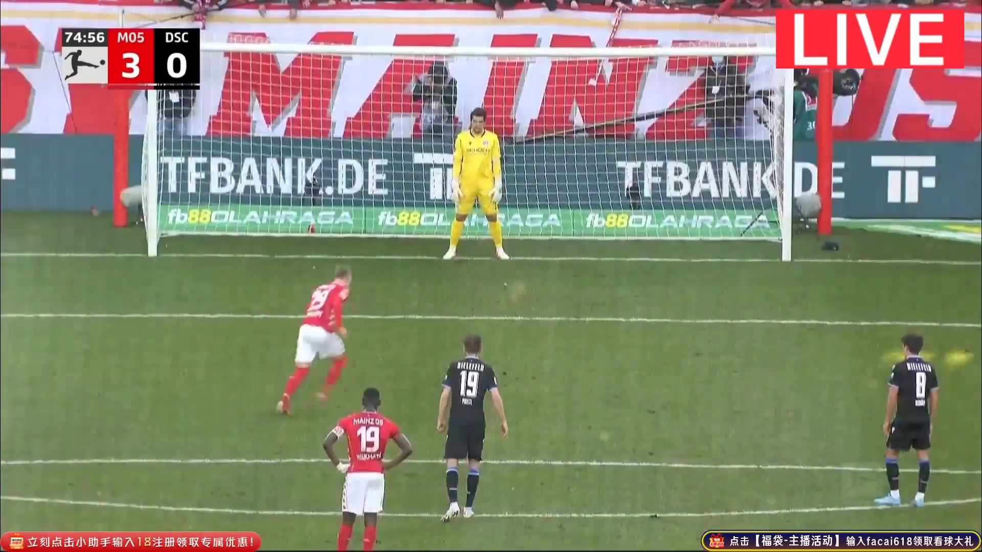 Bundesliga FSV Mainz 05 Vs Arminia Bielefeld 76 phút Vào, ghi bàn 3:0